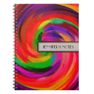 Abstract Coloured Swirl Art Background Notebook