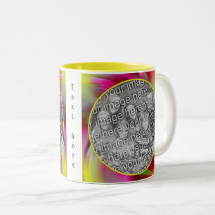 Abstract Coloured Swirls Frame Add Your Photo Two-Tone Coffee Mug