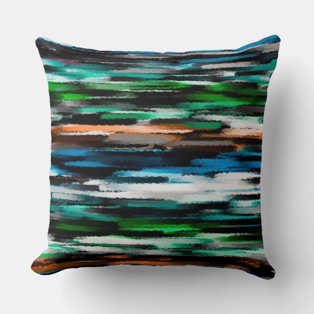 Abstract Coloured Watercolor Pattern Cushion (Front)