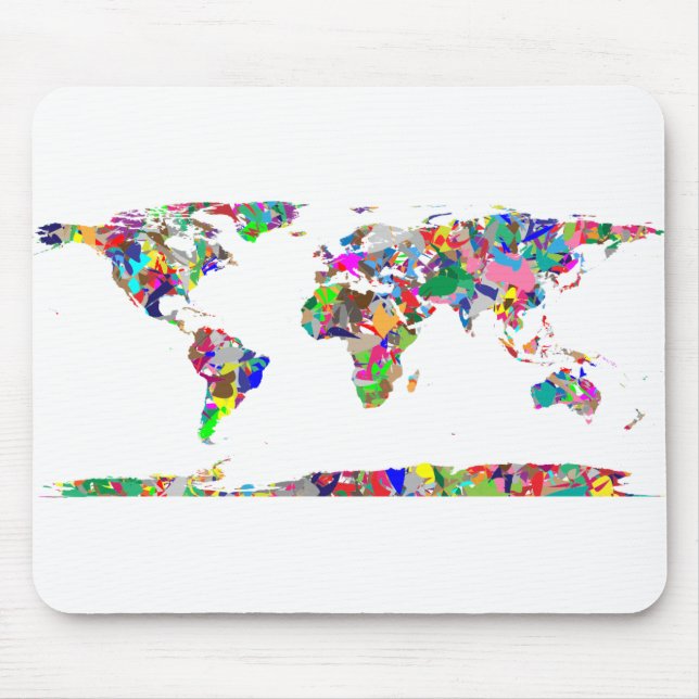 Abstract Coloured World Map 2 Mouse Pad (Front)