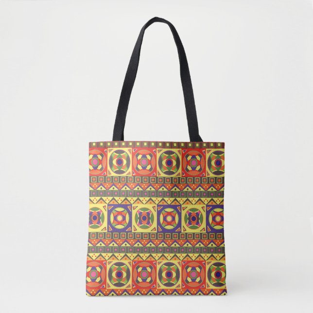 Abstract Colourful African Seamless Pattern with G Tote Bag (Front)