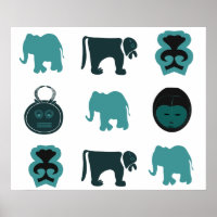 abstract colourful african tribal art