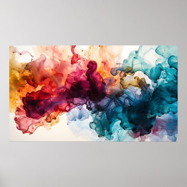 Abstract Colourful alcohol ink Poster (Front)