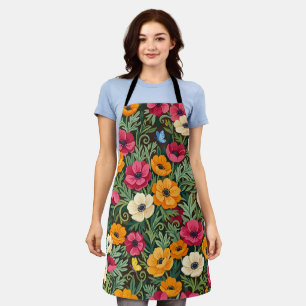 Abstract Colourful Anemones Butterflies Apron