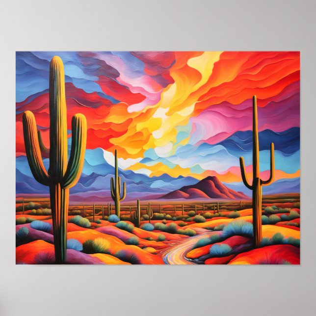 Abstract Colourful Arizona Poster (Front)