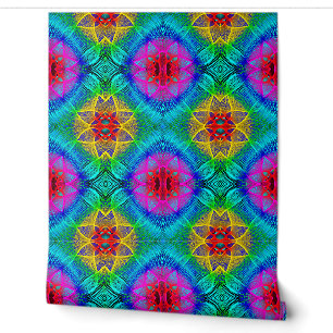 Abstract Colourful Art Flower Ornaments Pattern Wallpaper