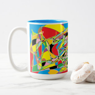 Abstract Colourful Art - Multicolor Two-Tone Coffee Mug