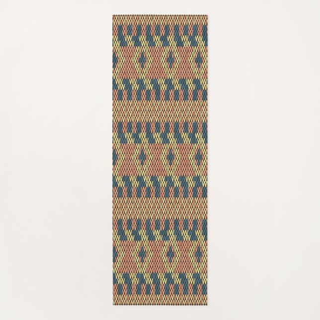 Abstract Colourful Asian Knitting Pattern yoga Mat (Front)