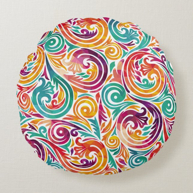 Abstract colourful background. illustrationcarniva round cushion (Front)