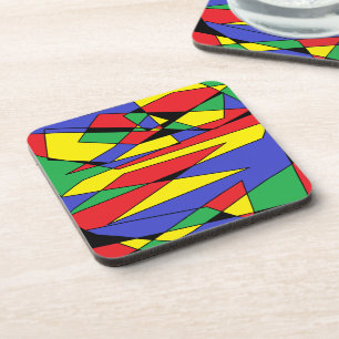 Abstract Colourful Beverage Coaster Multicolor
