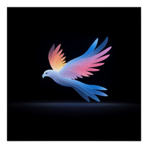 Abstract Colourful Bird Design Poster