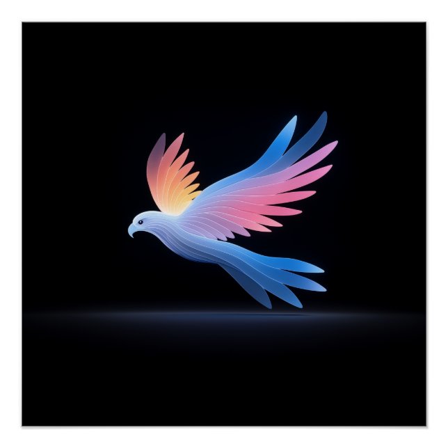 Abstract Colourful Bird Design Poster (Front)