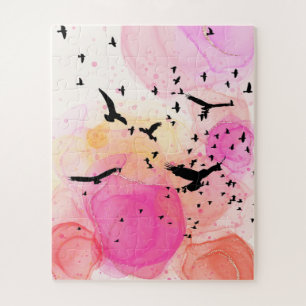 Abstract colourful birds pattern jigsaw puzzle