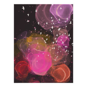 Abstract colourful birds pattern poster