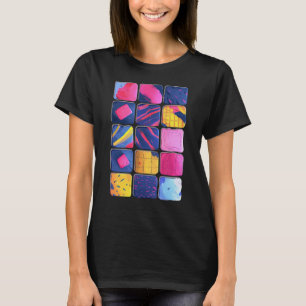 Abstract Colourful Blocks Pattern T-Shirt