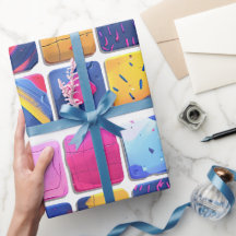 Abstract Colourful Blocks Pattern