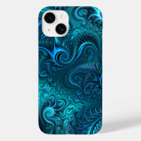 Abstract Colourful Blue & Teal Spiral Pattern