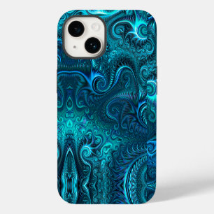 Abstract Colourful Blue & Teal Spiral Pattern iPhone 14 Case