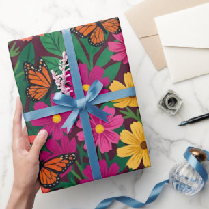 Abstract Colourful Boho Butterflies Wrapping Paper