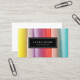 Abstract Colourful Brushstrokes Business Card