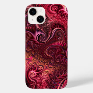 Abstract Colourful Burgundy Carmine Spiral Pattern Case-Mate iPhone 14 Case