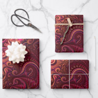 Abstract Colourful Burgundy Carmine Spiral Pattern
