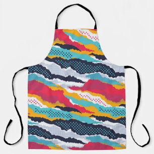 Abstract colourful camouflage wallpaper with polka apron