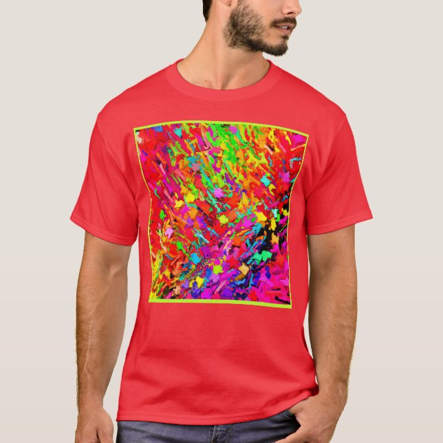 Abstract Colourful Chaos Pattern T-Shirt (Front)