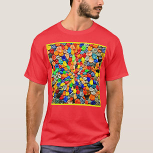 Abstract Colourful Chaos stones Pattern T-Shirt
