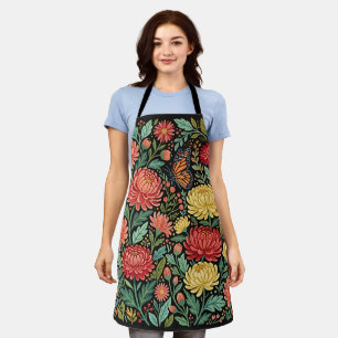 Abstract Colourful Chrysanthemum Butterfly Apron