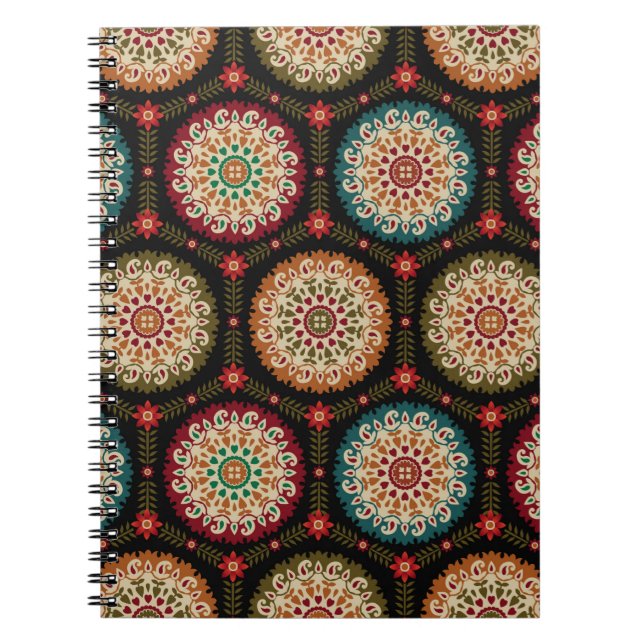 abstract colourful circle bunch pattern background notebook (Front)