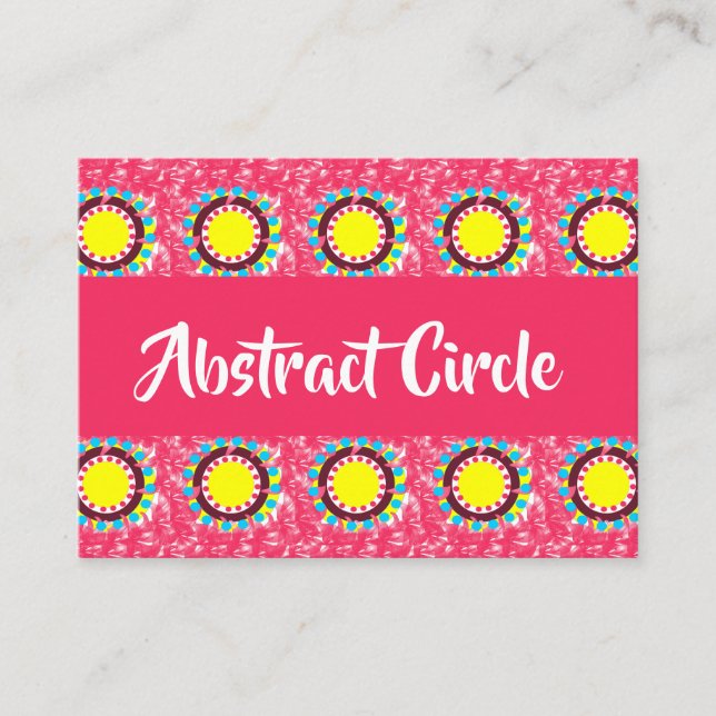 Abstract Colourful Circle Floral Pattern Business Card (Front)
