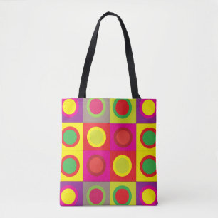 Abstract Colourful Circle Square Seamless Pattern  Tote Bag