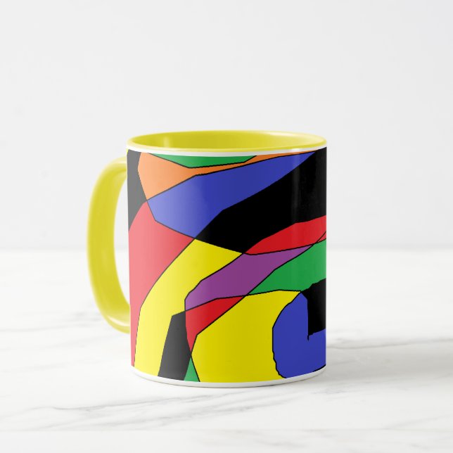 Abstract Colourful Coffee Mug (Front Left)