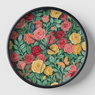 Abstract Colourful Cottagecore Garden Art Clocks