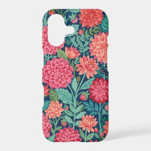Abstract Colourful Dahlias Butterflies iPhone Case
