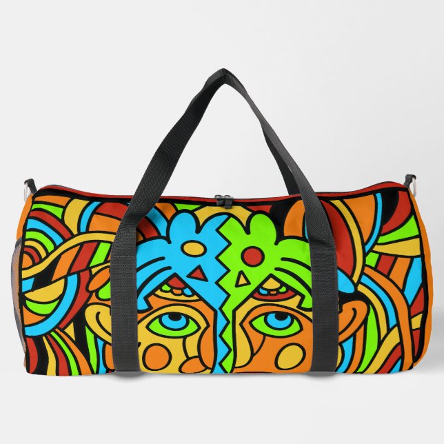 Abstract colourful Design - large Duffle Bag (Back)