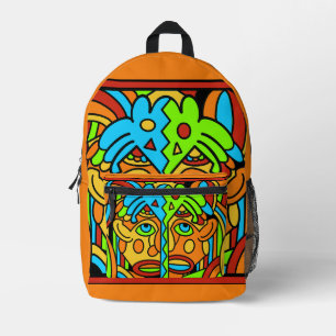 Abstract colourful Design Printed Backpack