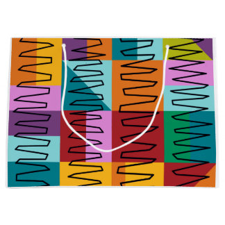 Abstract, colourful designs large gift bag