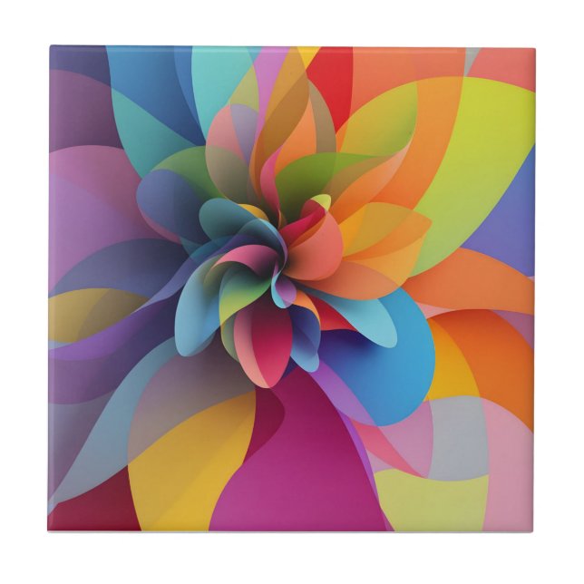Abstract colourful diaphragm  ceramic tile (Front)