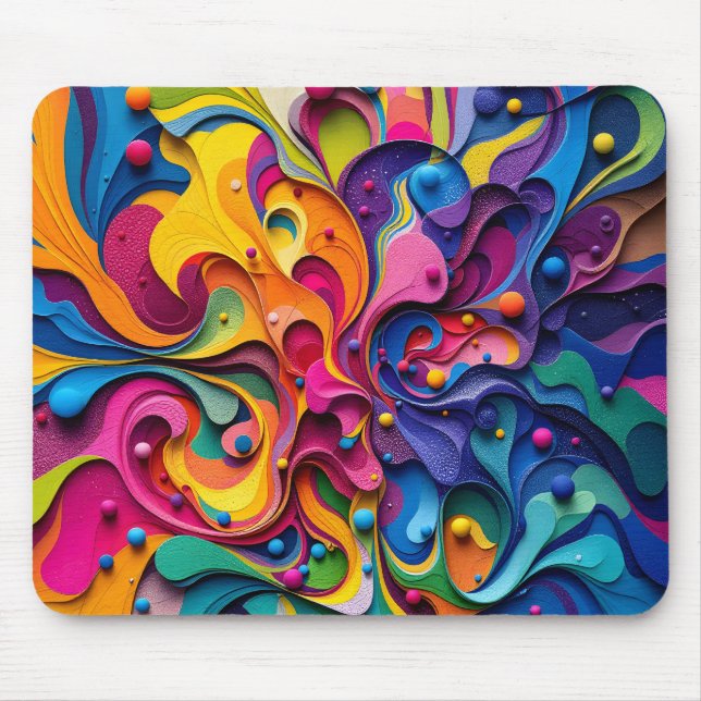 Abstract colourful diaphragm  mouse pad (Front)