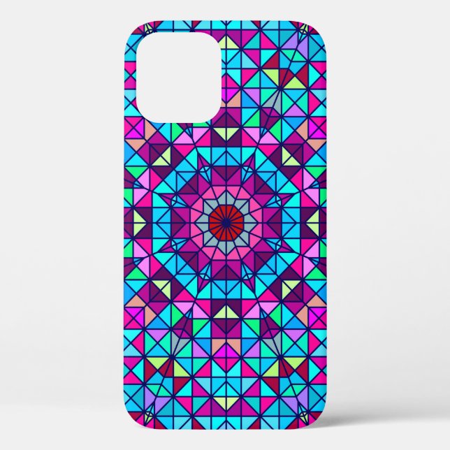 Abstract Colourful Digital Decorative Flower. Geom Case-Mate iPhone Case (Back)