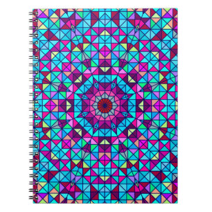 Abstract Colourful Digital Decorative Flower. Geom Notebook