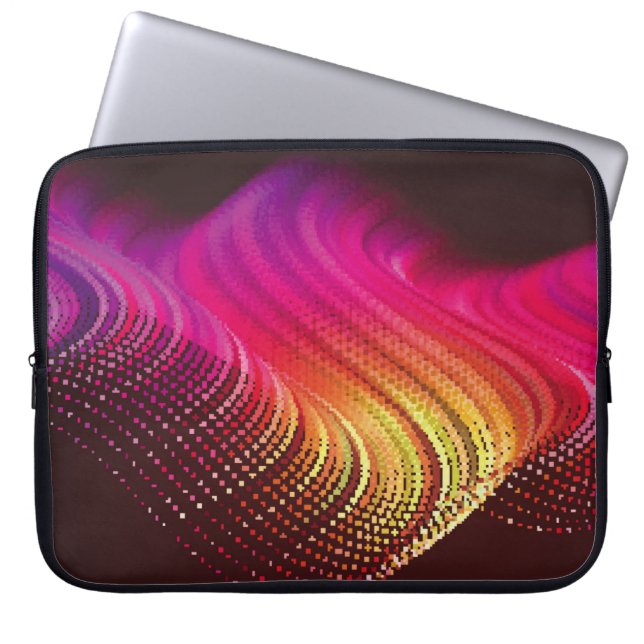 Abstract colourful digital landscape with flowing  laptop sleeve (Front)