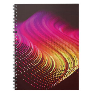 Abstract colourful digital landscape with flowing notebook