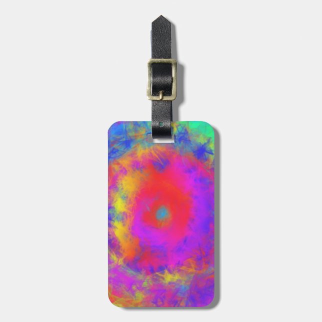 Abstract colourful disorder pattern luggage tag (Front Vertical)