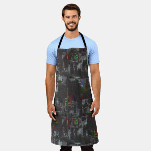 Abstract colourful drawing in dark night under jut apron
