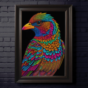 Abstract Colourful Drawing of A Bird 2:3 II Poster