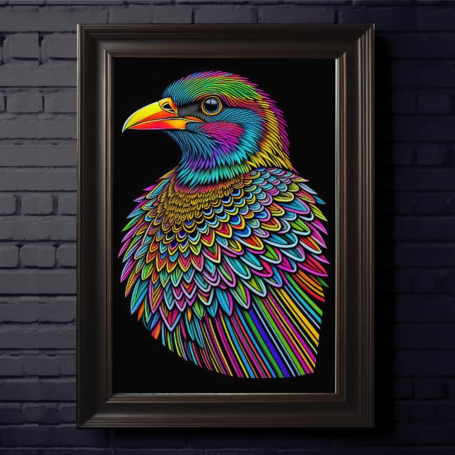 Abstract Colourful Drawing of A Bird  2:3 Poster (Creator Uploaded)