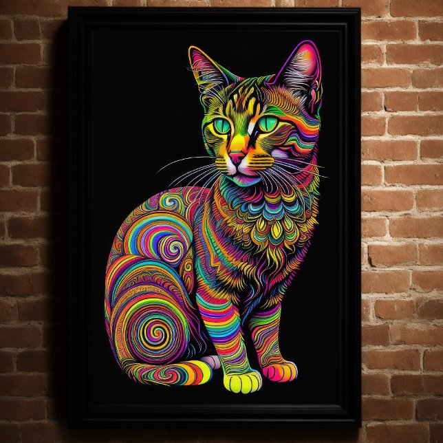 Abstract Colourful Drawing of A Cat  2:3 Poster (Creator Uploaded)